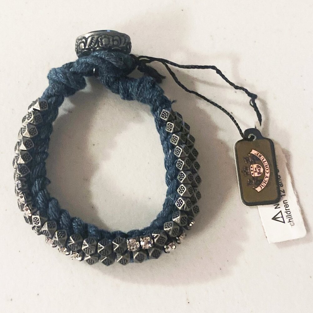 Juicy Couture Woven Studded Rhinestone Bracelet
